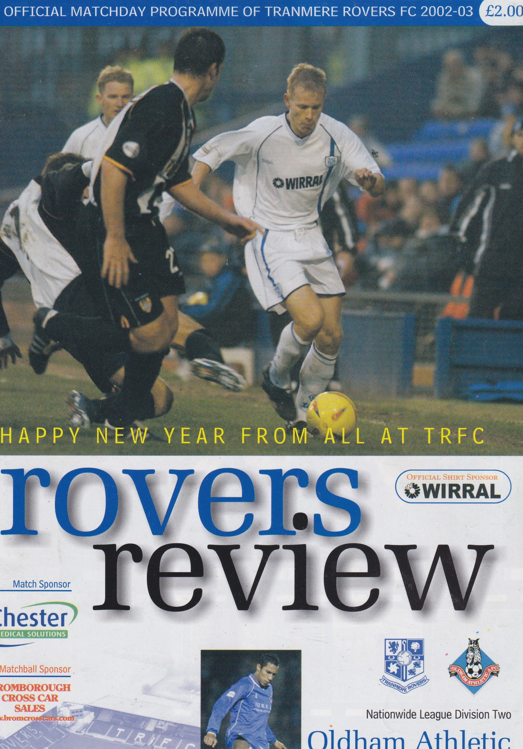 Tranmere Rovers v Oldham Athletic match programme